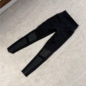 ALO Black Paneled Moto Leggings